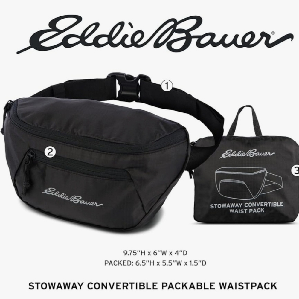 Eddie Bauer stowaway belt bag Unisex